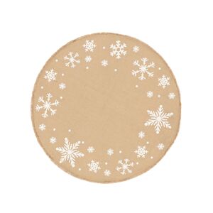 RugVista Snowflakes Tapis - Beige / Blanc Ø 120