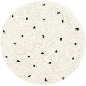 RugVista Marbella Tapis - Blanc écru / Noir Ø 100