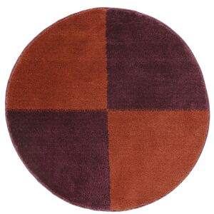 RugVista Sandro Block tapis de bain - Violet fonce / Terracotta Ø 75