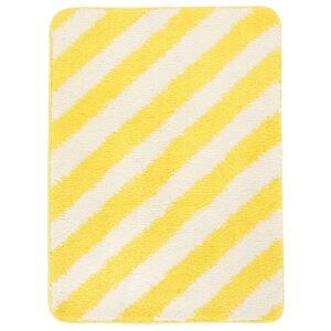 RugVista Bianca Stripe tapis de bain - Jaune / Blanc écru 50x67