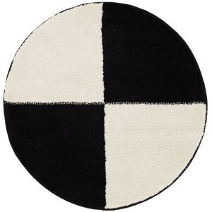 RugVista Sandro Block tapis de bain - Noir / Blanc ecru Ø 75