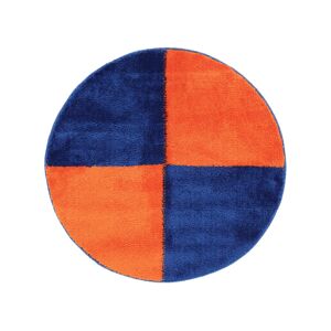 RugVista Sandro Block tapis de bain - Bleu / Orange Ø 75