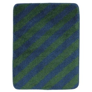 RugVista Bianca Stripe tapis de bain - Bleu foncé / Vert foncé 50x67