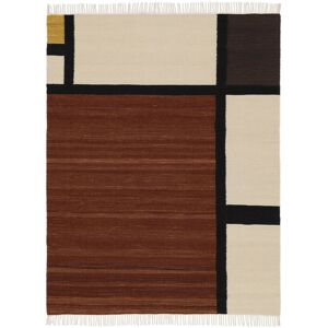 RugVista Mondria Tapis - Blanc naturel / Rouge rouille 200x300