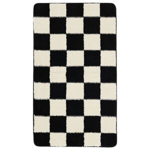 RugVista Luca Chess Tapis - Noir / Blanc écru 67x117