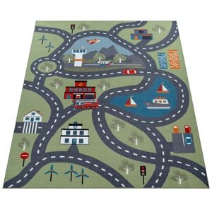 Paco Home Tapis enfant Bin 562 vert 240x340 cm