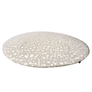 Alvi® Tapis d'éveil rond animaux zoo taupe Ø100 cm 100 cm