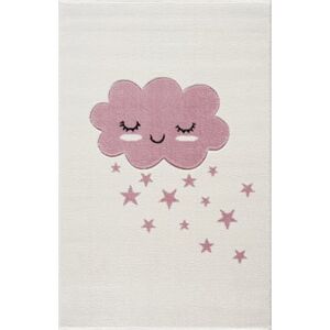 LIVONE Tapis enfant Kids love Rugs nuage crème/rose 150x220 cm