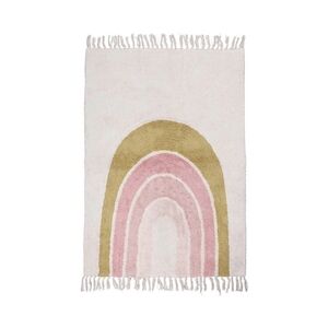 Tapis Petit Tapis enfant arc-en-ciel creme pink 120x120 cm