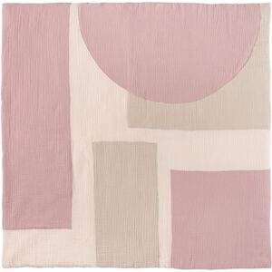 Nordic Coast Company Tapis d'éveil mousseline de coton vieux rose 100x100 cm