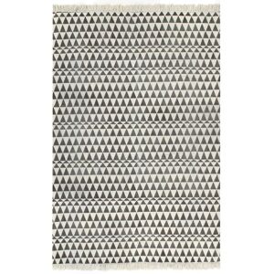 246549 vidaXL Tapis Kilim Coton 120 x 180 cm avec motif noir/blanc - Publicité