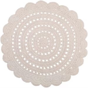 Nattiot Tapis Coton Alma Ecru par Nattiot - Ø 120 cm - Tapis enfant