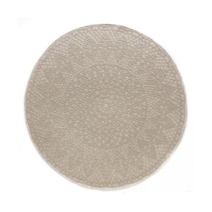 AFK Tapis interieur exterieur rond CROCHET - Ivoire - M - Tapis polypropylène