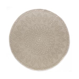 AFK Tapis interieur exterieur rond CROCHET - Ivoire - XL - Tapis polypropylène