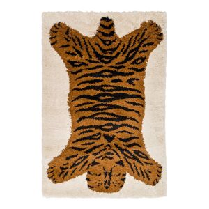 AFK Tapis enfant shaggy TIGRE - Marron - S - Tapis Animaux de la Jungle