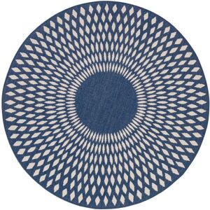 AFK Tapis  intérieur extérieur rond ILLUSION losange - Bleu nuit - XL - Tapis polypropylène