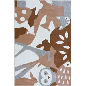 AFK Tapis enfant PUZZLE FORÊT - Marron - S - Tapis Renard