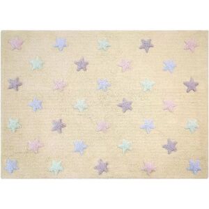 Lorena Canals Tapis Coton Etoiles Vanille Tricolores par Lorena Canals - Tapis enfant