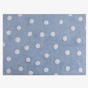 Lorena Canals Tapis Coton Points Bleu Blanc par Lorena Canals - Tapis enfant