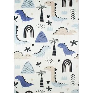 Nazar Rugs Tapis Enfant Dinosaures Happy Bleu par Nazar Rugs - 80 x 150 cm - Tapis Dinosaures