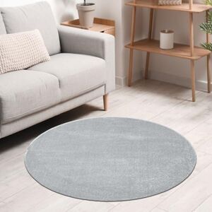 VIMODA Tapis rond de salon, à poils courts, uni, pour chambre à coucher, chambre d'enfant, doux et rond, couleur : gris, dimensions : 120 cm, rond - Publicité