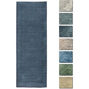 TESSO LIVING Vintage Tapis Salon Poils Courts Bleu 80 X 290 cm, Kelim Tapis Berbere Lavable, Tapis Ethnique - Publicité