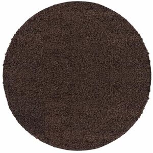 Carpetsale24 Rond Tapis Salon Unicolore Marron Tapis à Poils Longs pour Chambre, Salle à Manger, Couloir, Tapis de Cuisine Doux & Moelleux, Facile d'entretien, Tapis 80 cm Rond - Publicité