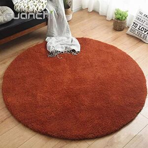 Liveinu Tapis Shaggy à Poils Longues Rond Antistatique Lavable Décoration pour Chambre à Coucher Salon Différentes Tailles Et Coloris Ø 60 cm Café - Publicité