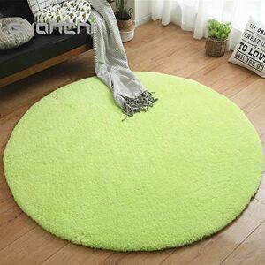 Liveinu Tapis Shaggy à Poils Longues Rond Antistatique Lavable Décoration pour Chambre à Coucher Salon Différentes Tailles Et Coloris Ø 60 cm Vert Herbe - Publicité