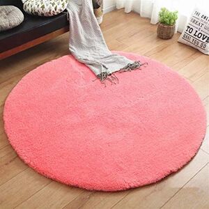 Liveinu Tapis Shaggy à Poils Longues Rond Antistatique Lavable Décoration pour Chambre à Coucher Salon Différentes Tailles Et Coloris Ø 60 cm Rose - Publicité