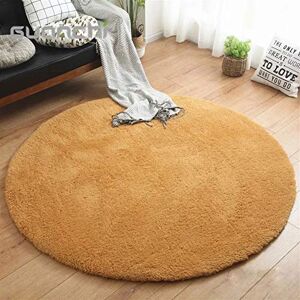 Liveinu Tapis Shaggy à Poils Longues Rond Antistatique Lavable Décoration pour Chambre à Coucher Salon Différentes Tailles Et Coloris Ø 60 cm Marron Clair - Publicité