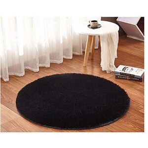 GUOCU Zone Tapis Ultra Doux Rond/Tapis de Salon Chambre à Coucher en Peluche pour Enfant et Adulte Décorateur Noir 30 * 30cm - Publicité