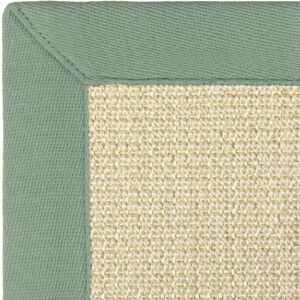 250x350 Tapis Sisal grosses boucles - Cuba blanchi - Ganse lin vert sauge