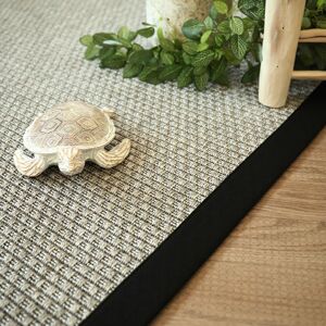 200x290 Tapis Natté - Sumatra Silver - Ganse coton noir