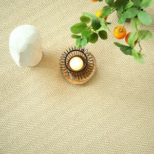 Tapis sur mesure Sisal - Veracruz Chevron - Blanchi