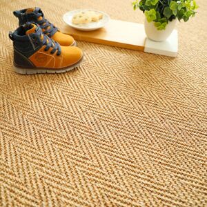 Tapis sur mesure Sisal - Veracruz Chevron - Ecru