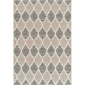 60x110 Tapis Essenza - Nature urbaine - Feuilles gris et beige