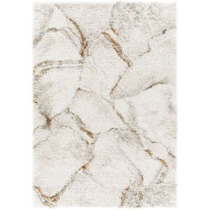 140x200 Tapis de salon - Marbré blanc - Veinage couleur