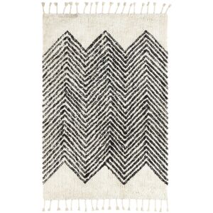 140x200 Tapis style Berbère avec franges - Arrow - Blanc cassé