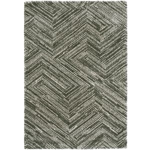 160x230 Tapis ultra-doux - Minimaliste - Anthracite dessin graphique beige