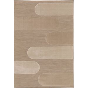 200x290 Tapis extérieur et intérieur en relief - Capri - Marron et beige