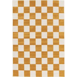 120x170 Tapis exterieur et interieur motif damier - Marius - Jaune moutarde