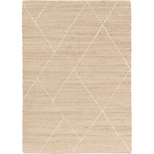 160x230 Tapis a motif losanges en jute et coton - Rafi - Fibre naturelle