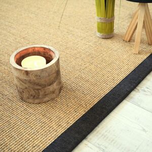 200x290 Tapis sisal Yucatan chaume - Ganse chenille brun chiné