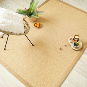 200x200 Tapis Sisal - Tulum miel - Ganse lin Camel