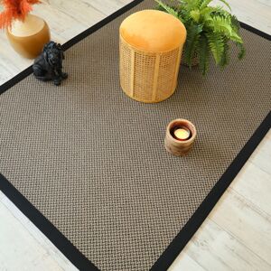 140x200 Tapis naturel en Sisal - Slow bronze - Ganse noire