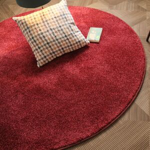 Ø250 Tapis de salon rond en velours - Feelings Balsan - Rouge passion