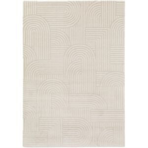 160x230 Tapis de salon - Small Circle Line - Beige et écru