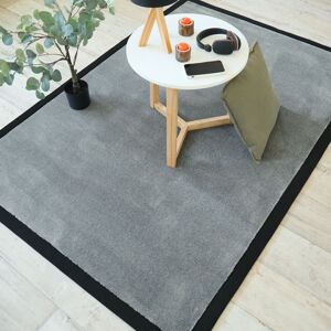 140x200 Tapis doux - Hypnose gris acier - Ganse noire