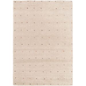 160x230 Tapis doux a poils longs - Sofia - Écru et pois colores